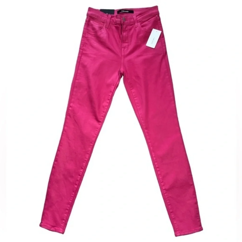 J Brand Women's Alana Coated‎ Dizzy Pink High Rise Crop Skinny Pants Sz. 25 NWT